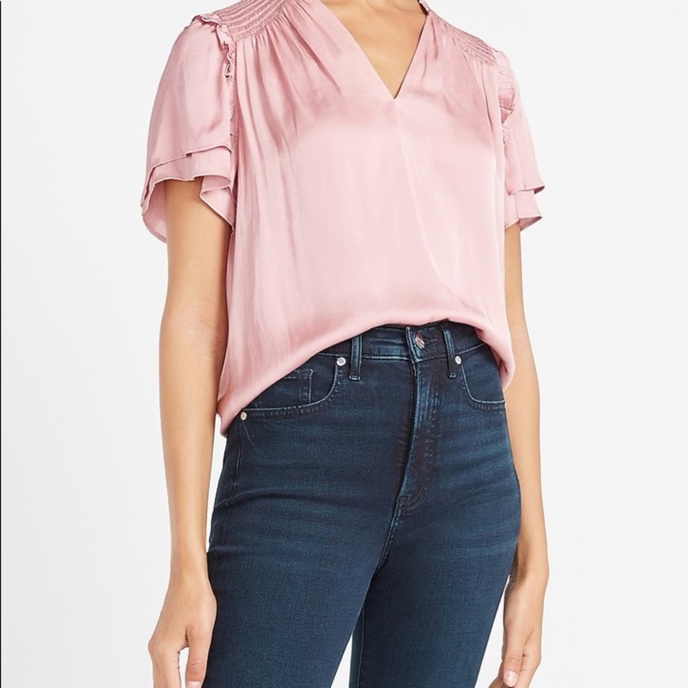 NWOT Express Mauve Satin Top - Picture 4 of 10
